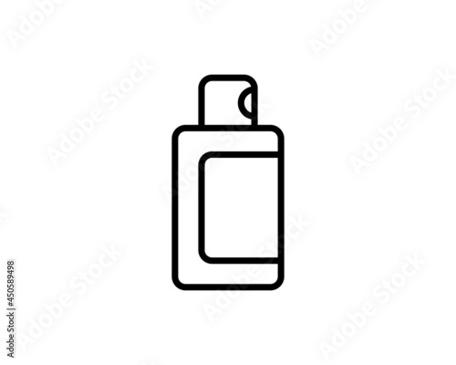 Black and white icon is a simple linear glamorous cosmetic tube with hand cream for the legs of the face and body, for moisturizing and skin care and beauty guidance. Vector illustration.