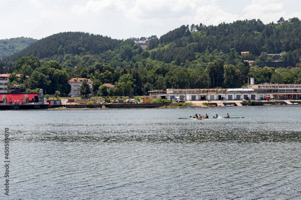 Fototapeta premium Summer view of Pancharevo lake, Bulgaria