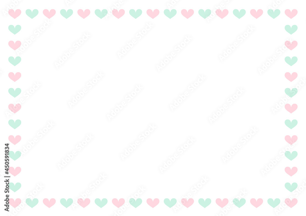 かわいいシンプルなハートのフレーム／Cute Simple Heart frame