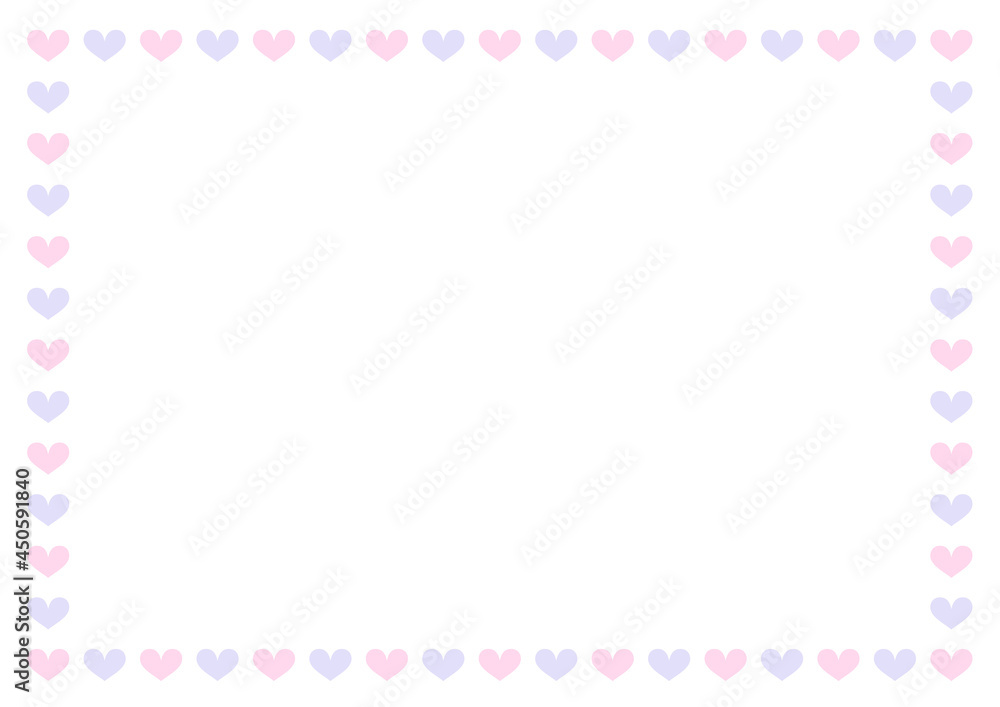 かわいいシンプルなハートのフレーム／Cute Simple Heart frame
