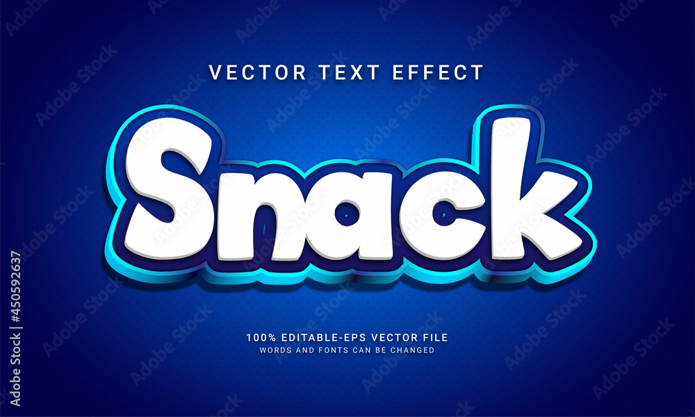 Snack editable text style effect themed sweet food menu with blue color Snack editable text style effect themed sweet food menu with blue color