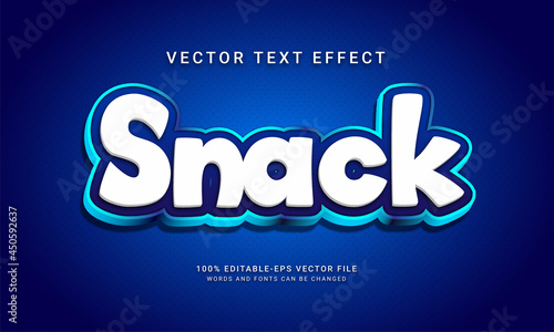 Snack editable text style effect themed sweet food menu with blue color