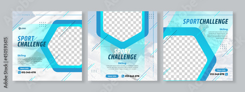 Sport banner social media pack template premium