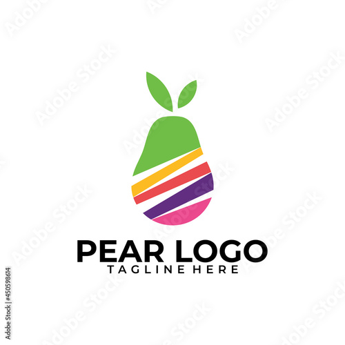pear logo icon vector illustration