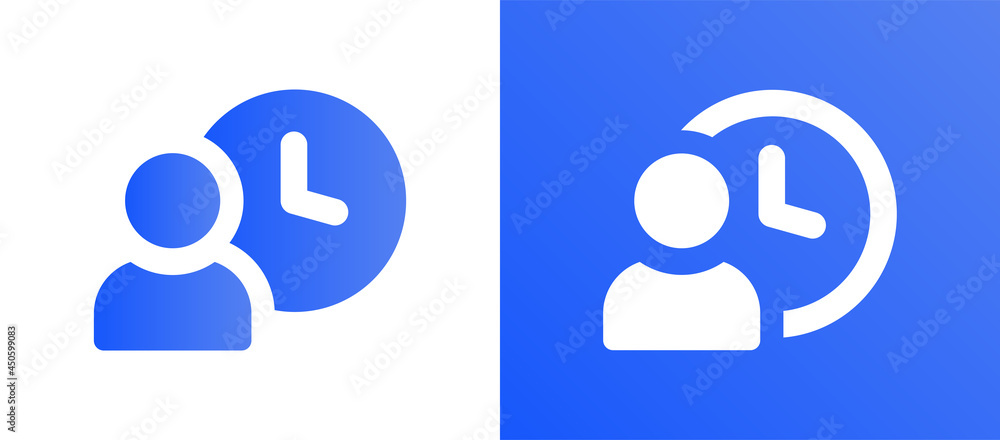 User with clock icon. Waiting icon User with clock icon. Waiting icon