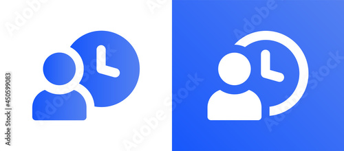User with clock icon. Waiting icon