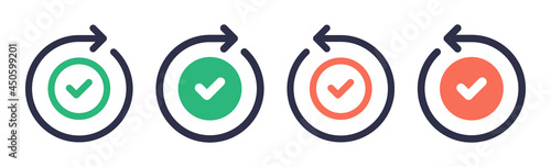  Done, redo, undo, success icon symbol