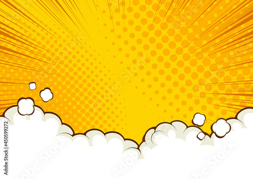 Pop art comic background, templat design lightning illustration.