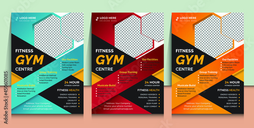 Fitness flyer template with services 
