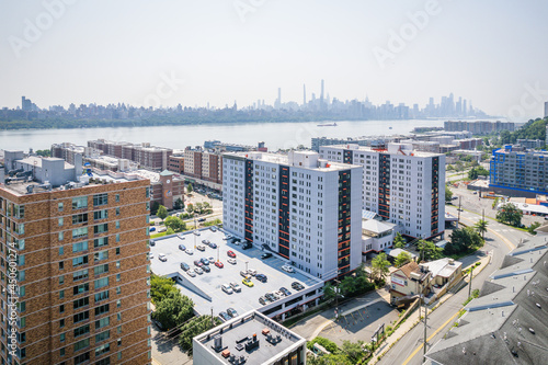 Aerial of Edgewater New Jersey NYC 