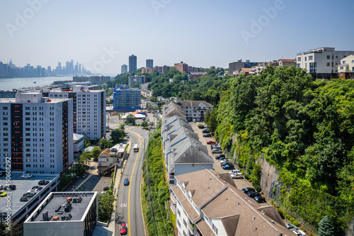 Aerial of Edgewater New Jersey NYC 