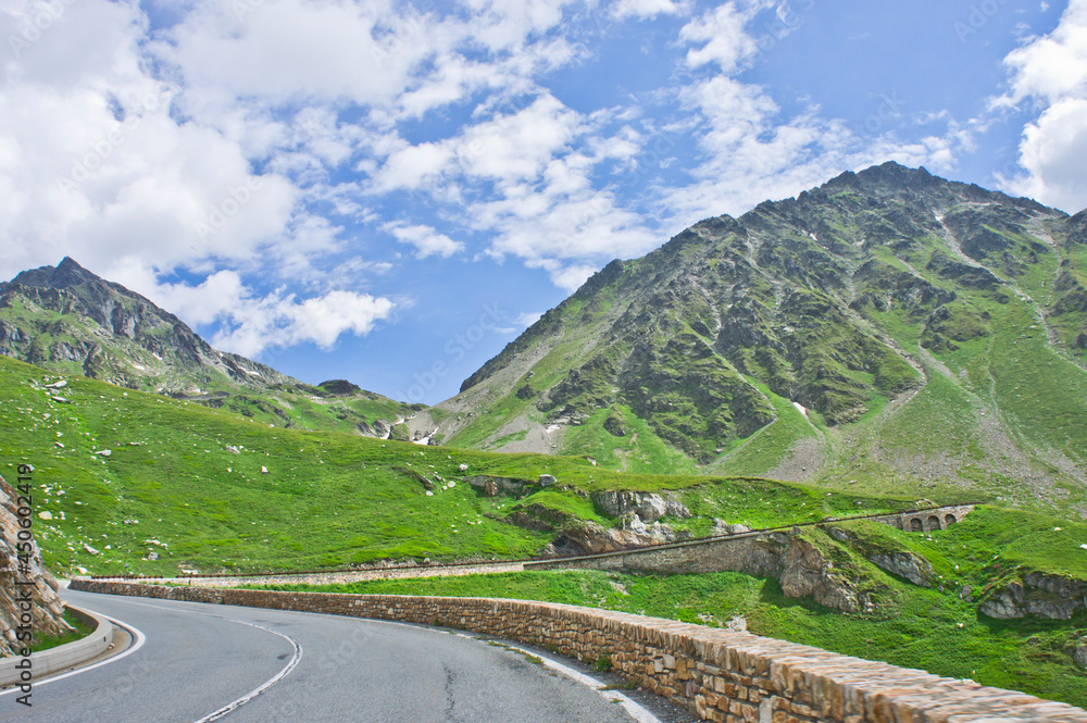 St Bernard Pass, Road Through Alps, Italy, Europe
