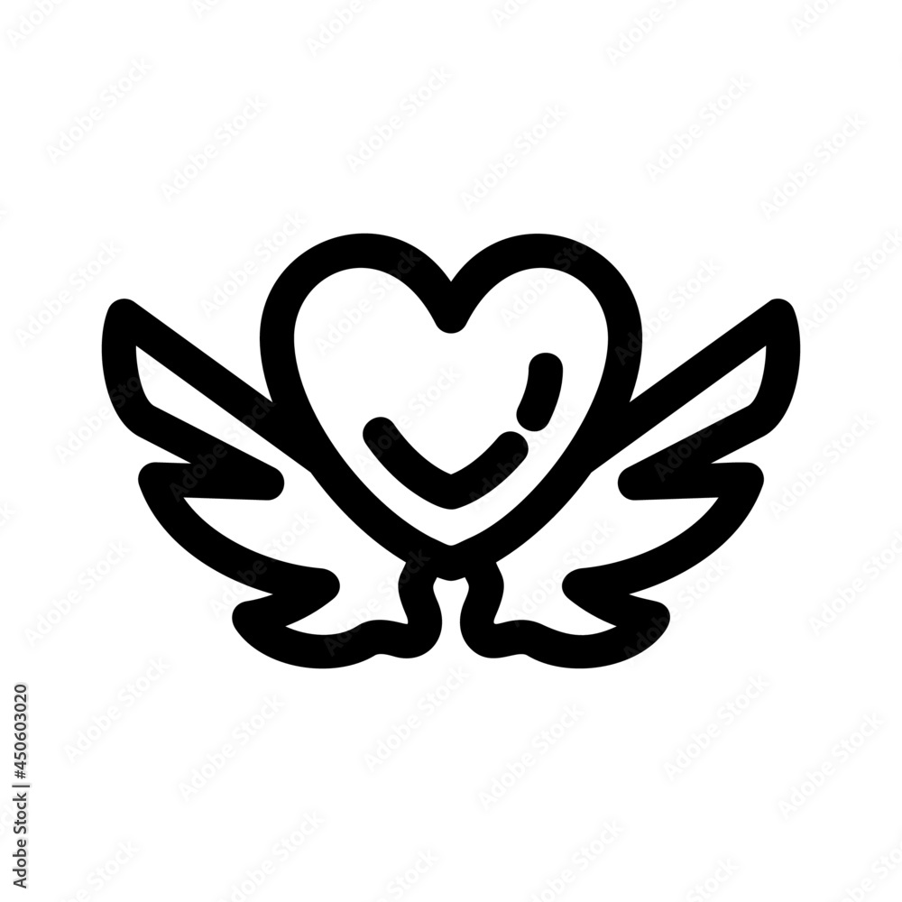 heart wings icon or logo isolated sign symbol vector illustration - high quality black style vector icons
