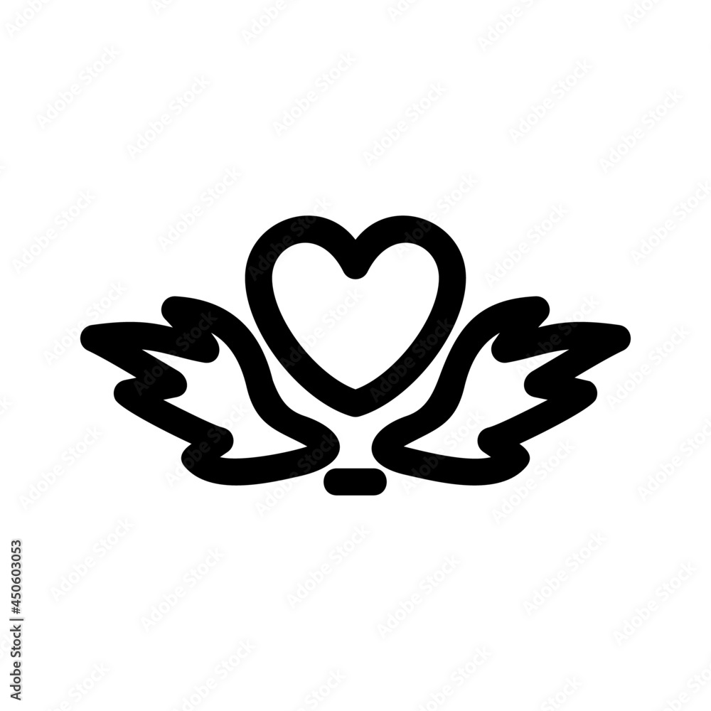 Fototapeta premium heart wings icon or logo isolated sign symbol vector illustration - high quality black style vector icons 