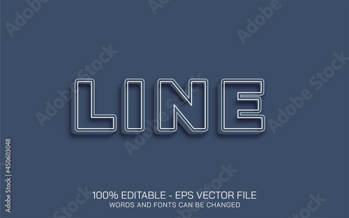 Editable text effect, Line style illustrations