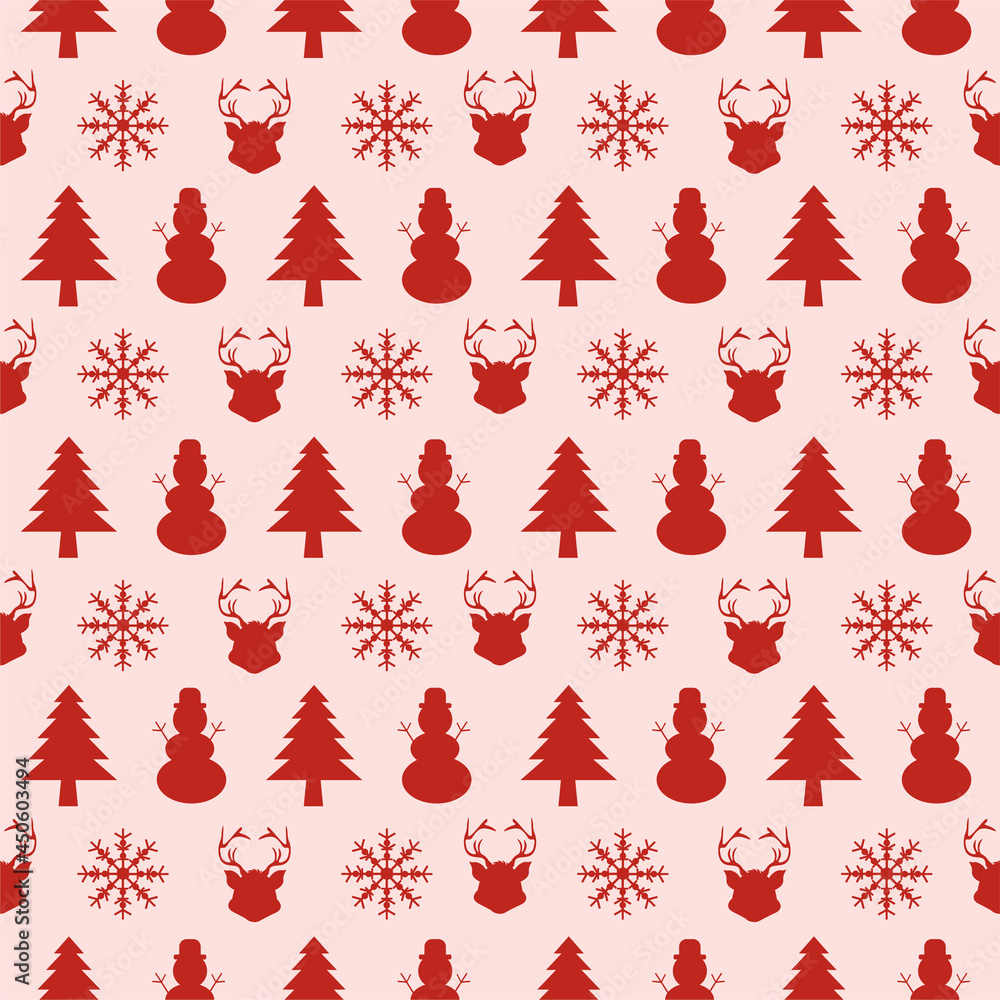 Christmas Background Seamless Pattern With Santa Claus, Tree, Socks, Snowman And Gifts For Landing Page, Wallpaper Or Decoration Christmas Background Seamless Pattern With Santa Claus, Tree, Socks, Snowman And Gifts For Landing Page, Wallpaper Or Decoration