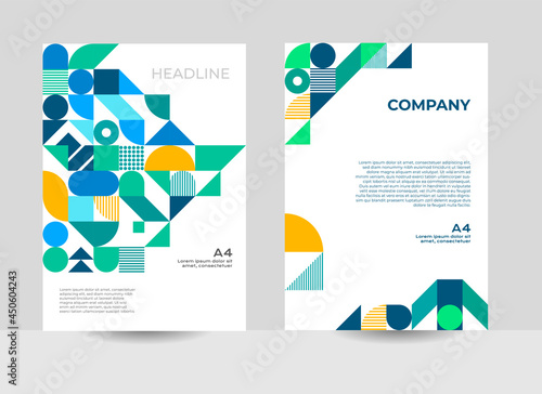 company profile cover design, annualreport cover design, geometric cover design photo