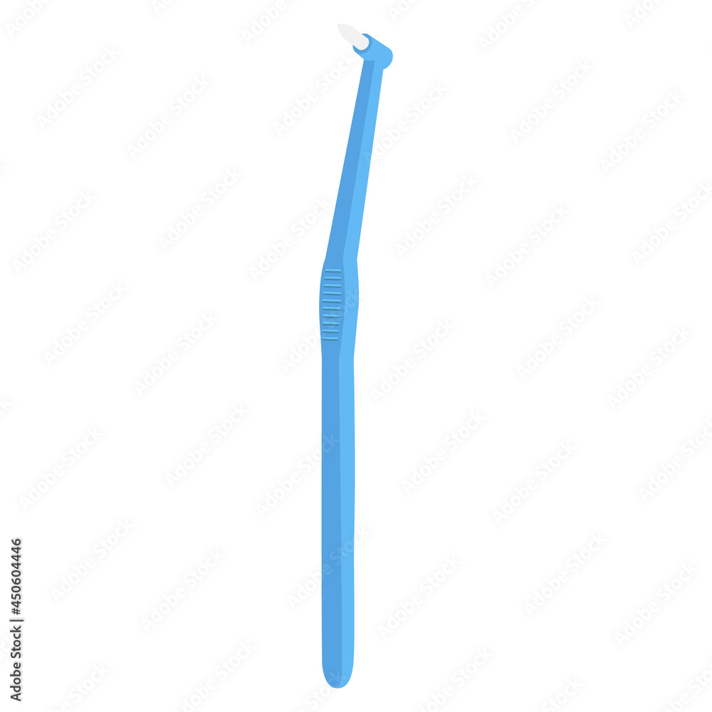 Vector illustration of blue End-Tufted Brush isolated on background.