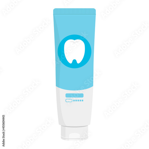 Vector illustration of blue toothpaste isolated on background.