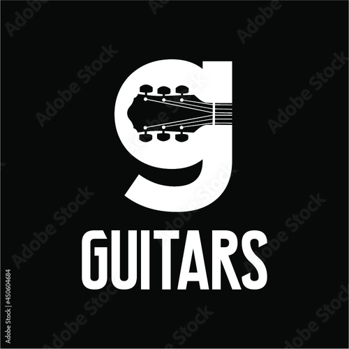Guitars G logo vector image