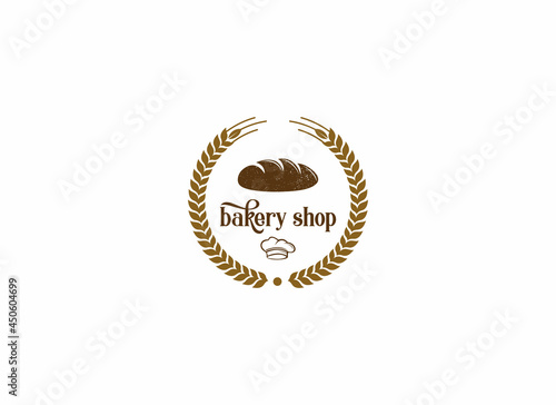 bakery shop logo template in white background