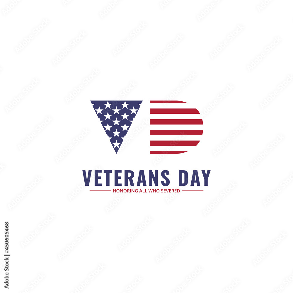 Letter V and D logo formed USA flag on veterans day theme Letter V and D logo formed USA flag on veterans day theme