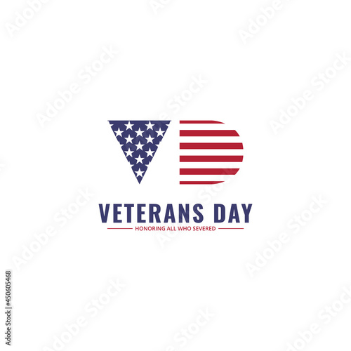 Free Download Letter V and D logo formed USA flag on veterans day theme - GFXLoad