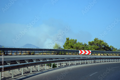 Typical road in southern Turkey. Mugla Region, Turkey