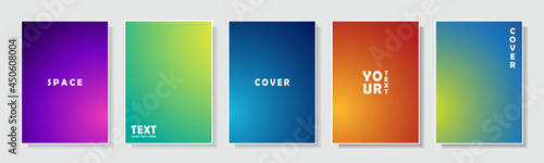 gradation cover futuristic style, set collection template design vector