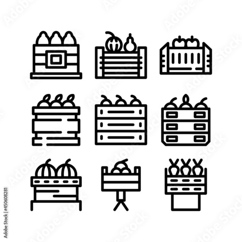 fruit crate icon or logo isolated sign symbol vector illustration - high quality black style vector icons
