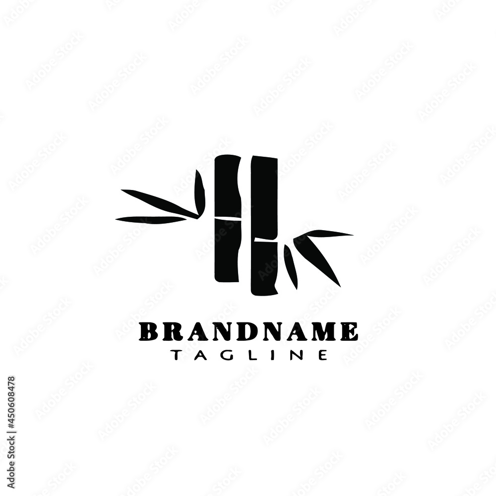 Fototapeta premium bamboo cartoon logo retro template icon black vector illustration