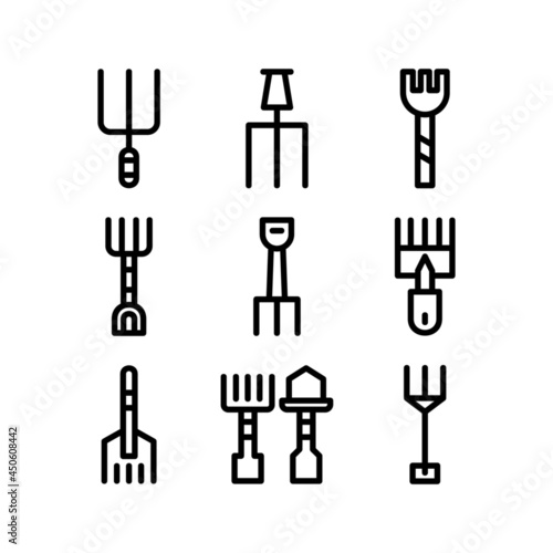 gardening fork icon or logo isolated sign symbol vector illustration - high quality black style vector icons 