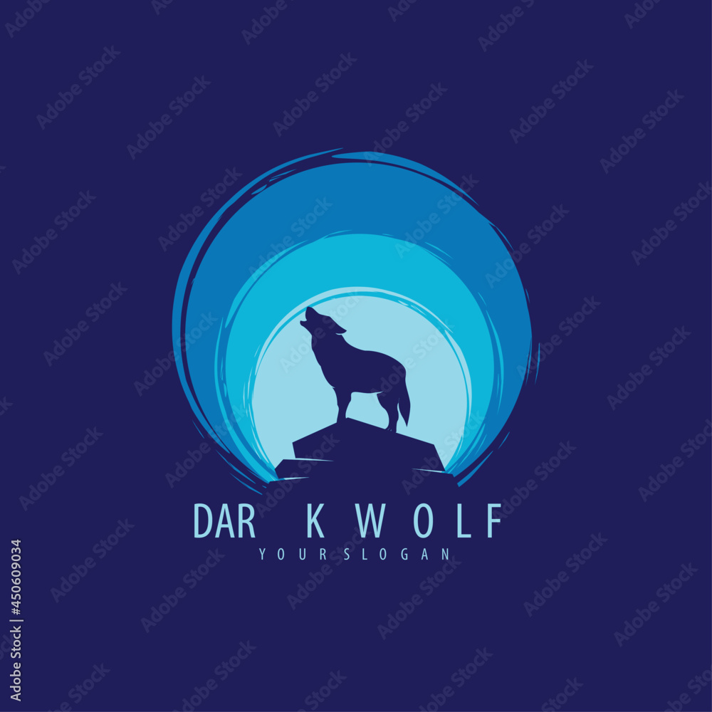 Obraz premium wolf logo in the night