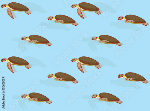 Sea Turtle Green Sea Turtle Animation Vector Seamless Wallpaper