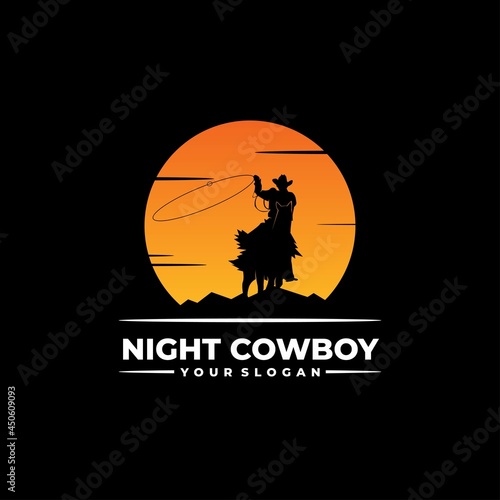 cowboy logo night style