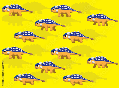 Dinosaur Ankylosaurus Character Animation Vector Seamless Wallpaper © bullet_chained