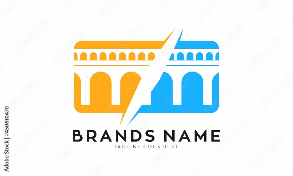 Bridge illustration icon logo Bridge illustration icon logo