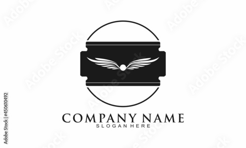 Eagle wings razor blade logo