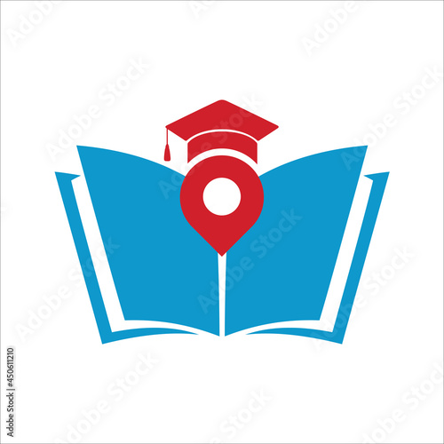 Book Mapping Education and Graduation Logo Design Vector