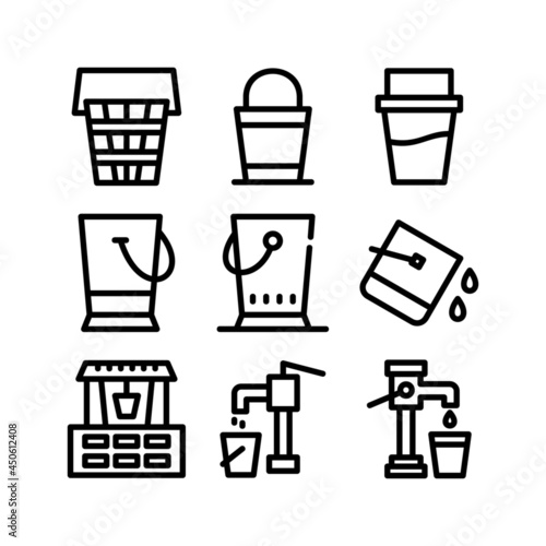 water bucket icon or logo isolated sign symbol vector illustration - high quality black style vector icons
