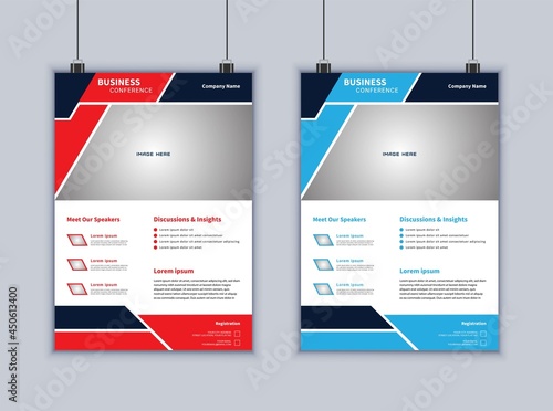 Creative business flyer template. Modern flyer vector design. Corporate business flyer. 2 page flyer design