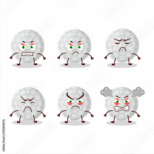 Handball cartoon character with various angry expressions