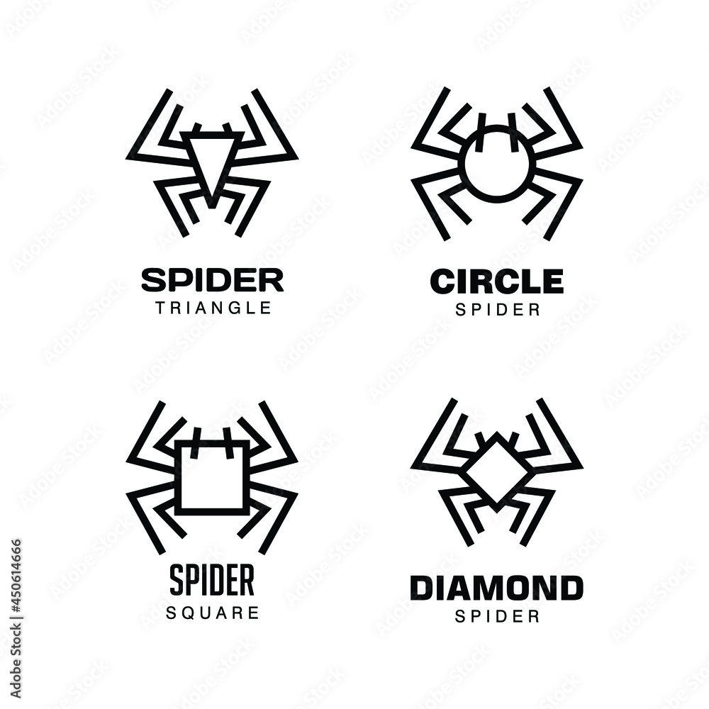 Simple Spider Illustration Set Logo Ideas Simple Spider Illustration Set Logo Ideas