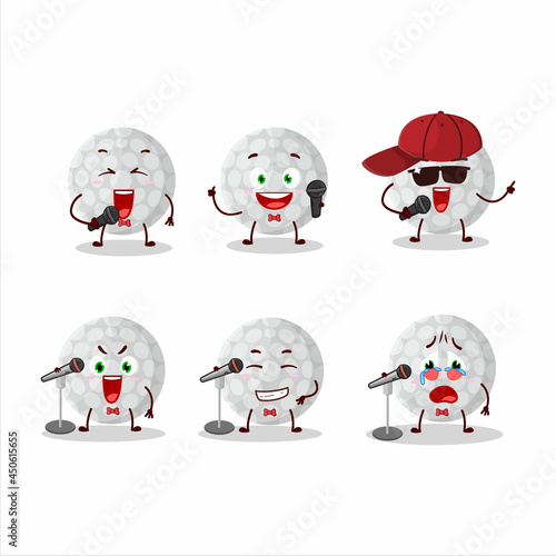 A Cute Cartoon design concept of handball singing a famous song