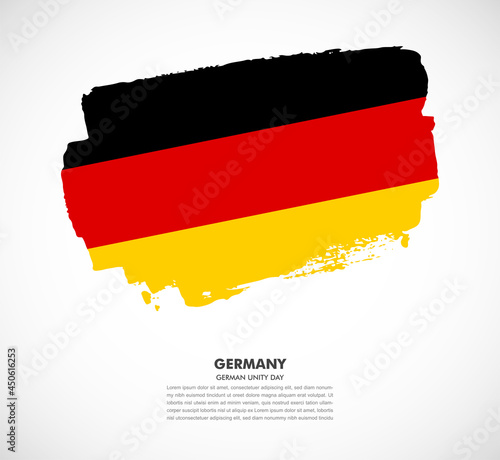 Hand drawn brush flag of Germany on white background. German unity day of Germany brush illustration