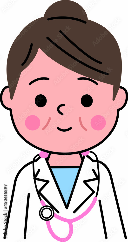 お医者さん女性上半身 お医者さん女性上半身