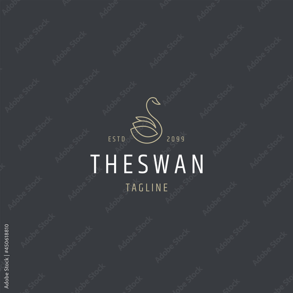Luxurious swan logo icon design template flat vector illustration Luxurious swan logo icon design template flat vector illustration