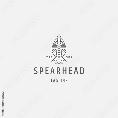 Spear logo icon design template flat vector illustration