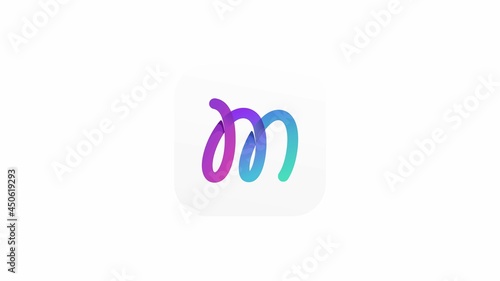Dynamic fresh colorful logo letter M