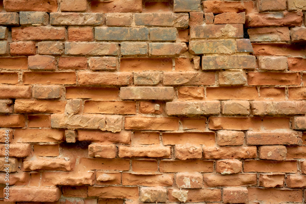 Texture of an old crumbling brick wall. Texture of an old crumbling brick wall.